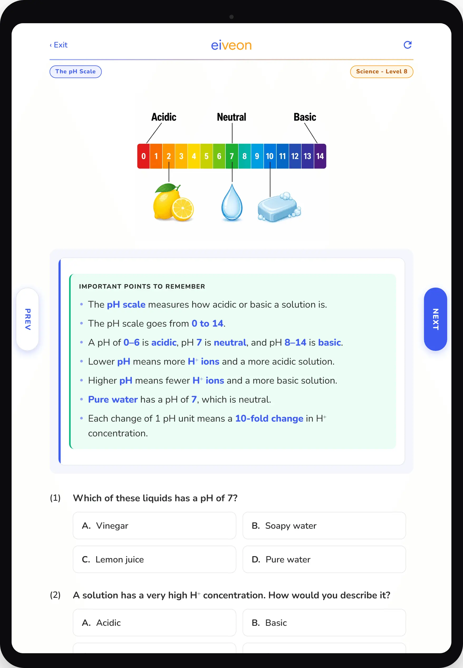 eiveon Science Grade 8 Chemistry lesson: The pH Scale